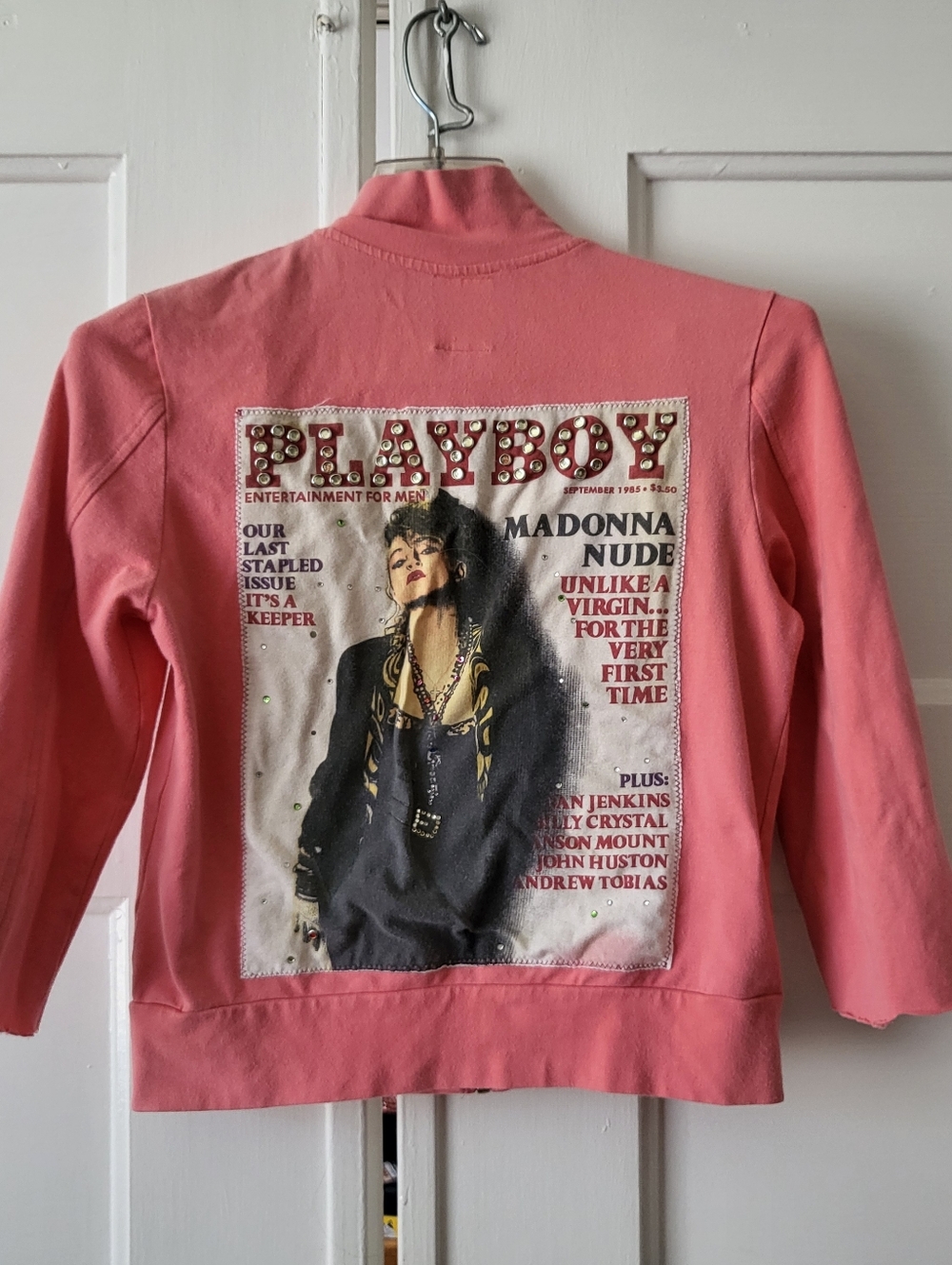Y2K Mi-Tu Pink Madonna Playboy Magazine Zip Up Top Rhinestones EU 40 US M